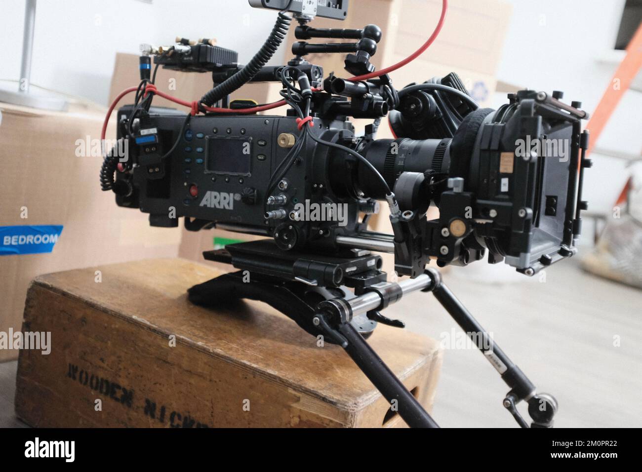 The Arri Alexa Classic cinema camera in handheld configuration on a film shoot Stock Photo