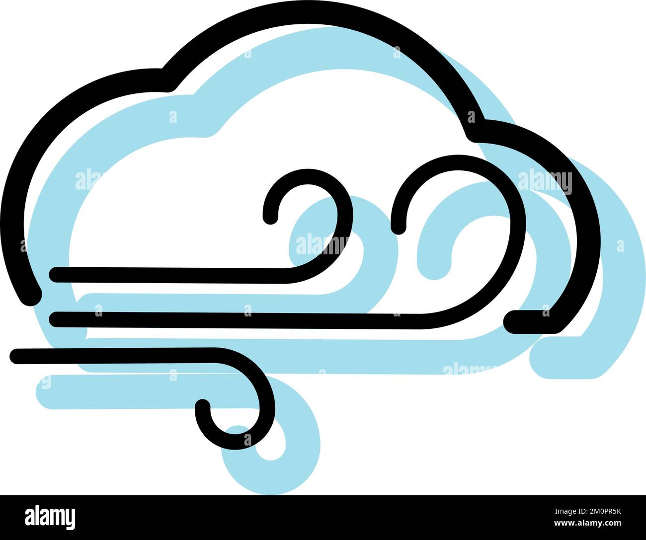Isolated monochrome windy cloud weather icon Vector Stock Vector Image ...