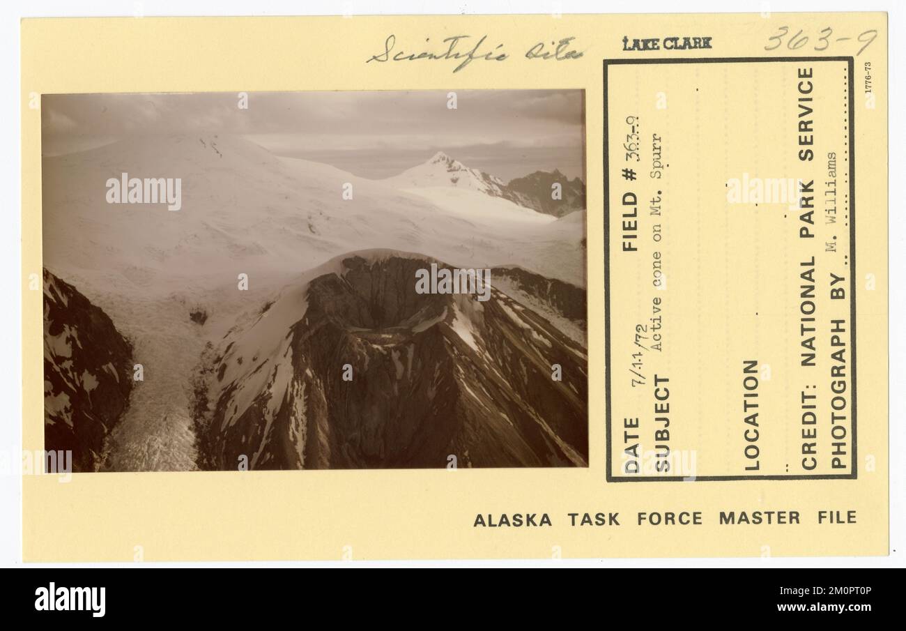 Active cone on Mount Spurr. Alaska Task Force Photographs Stock Photo