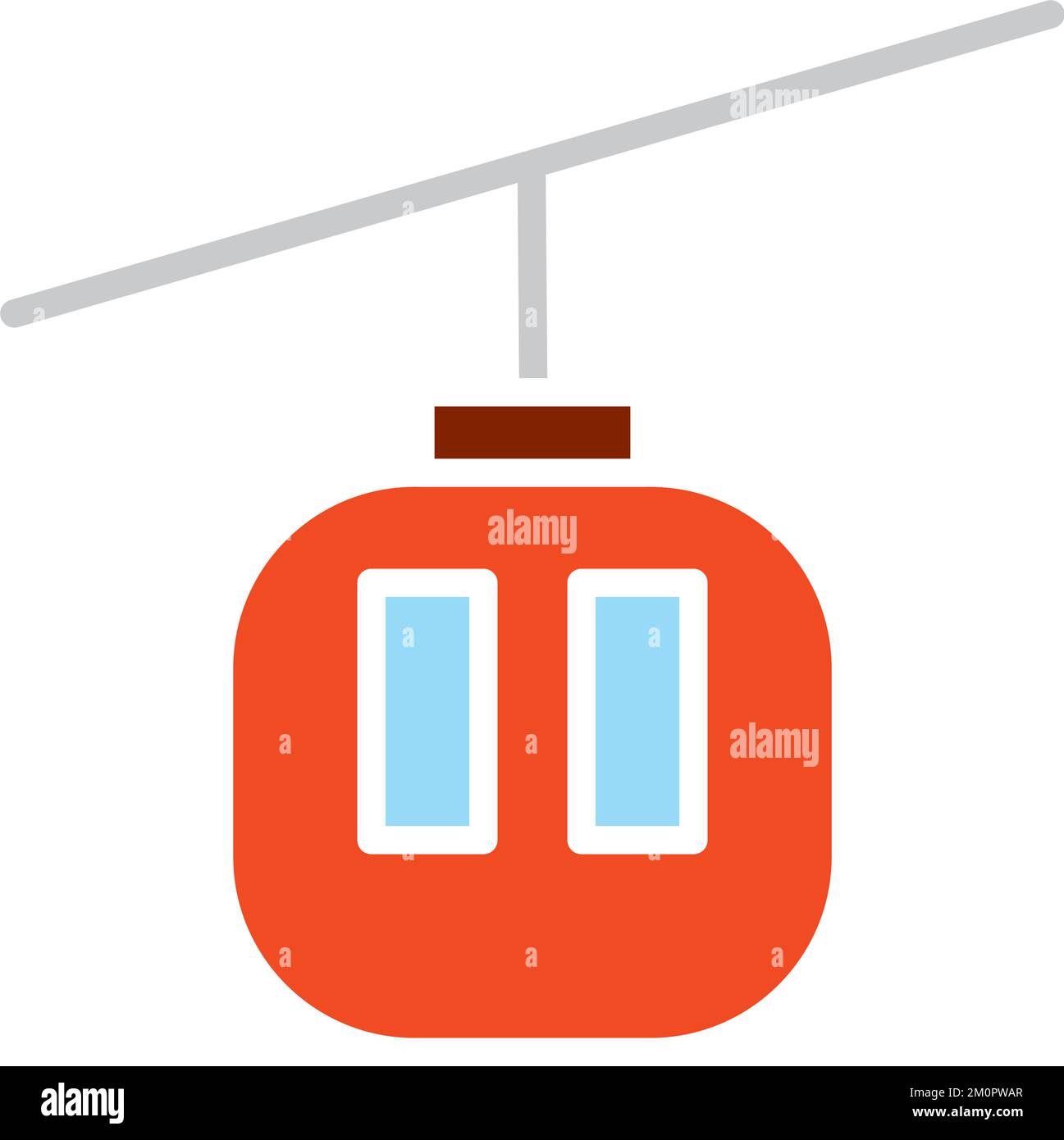 Isoltaed colored sky resort cableway icon Vector Stock Vector