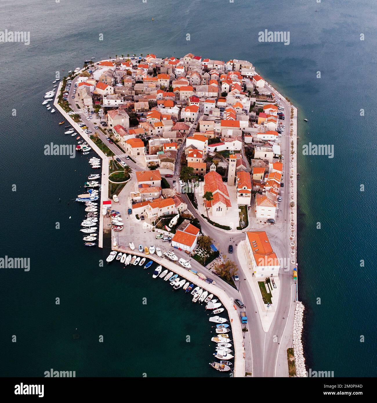 Town island Vranjic in Croatia, called little Vence. Stock Photo