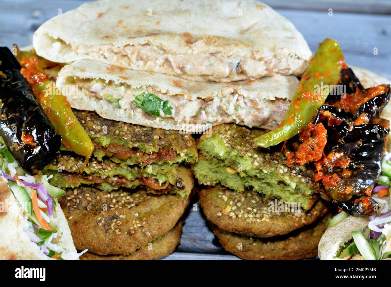 Pickled fried aubergine and green peppers, Traditional Egyptian popular