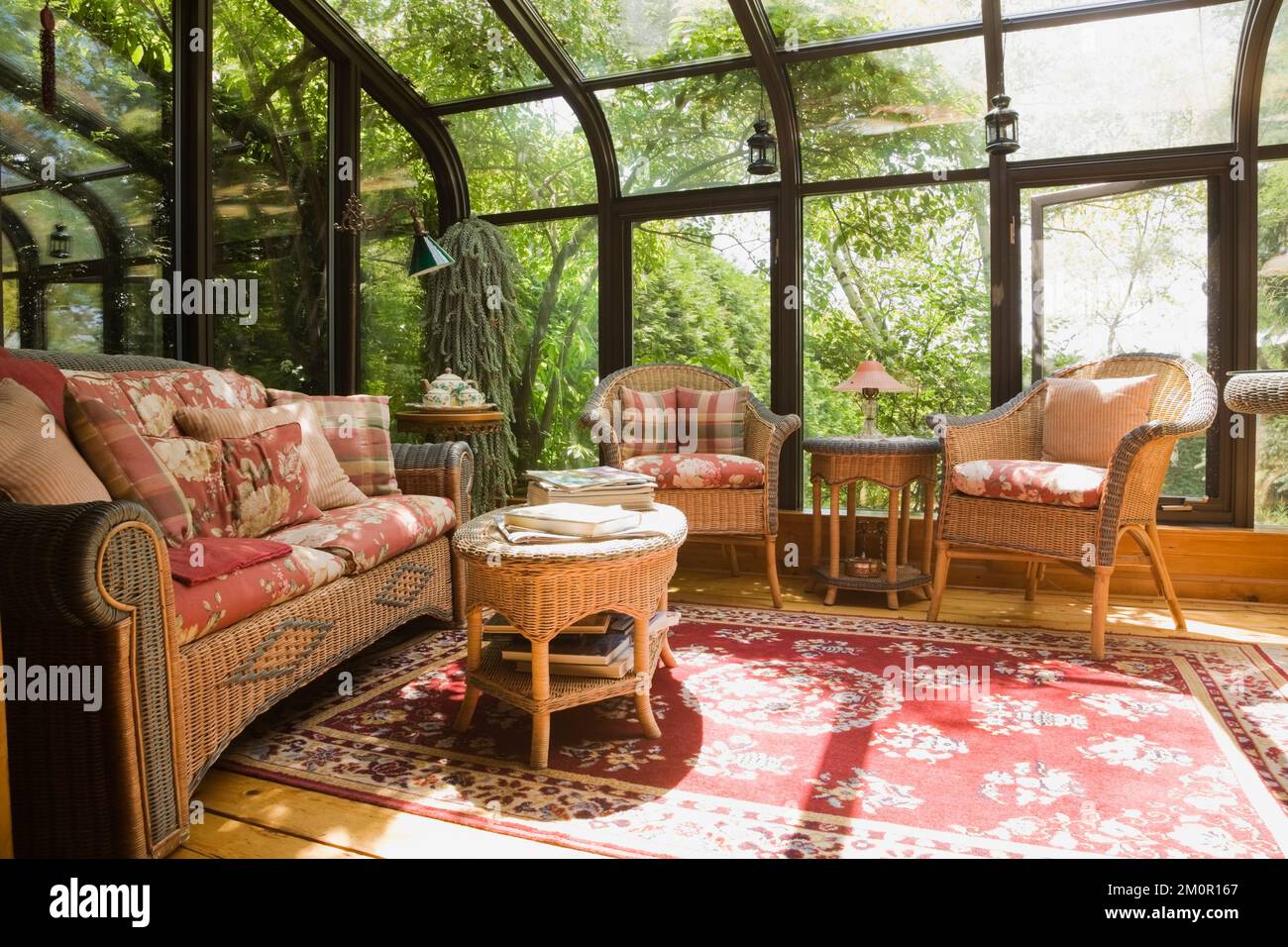 Wicker furniture in solarium room attached to 1977 built replica of old ... - Wicker Furniture Replicas