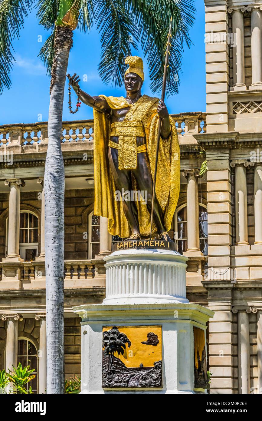 King Kamehameha I Statue State Supreme Court Building Honolulu Oahu