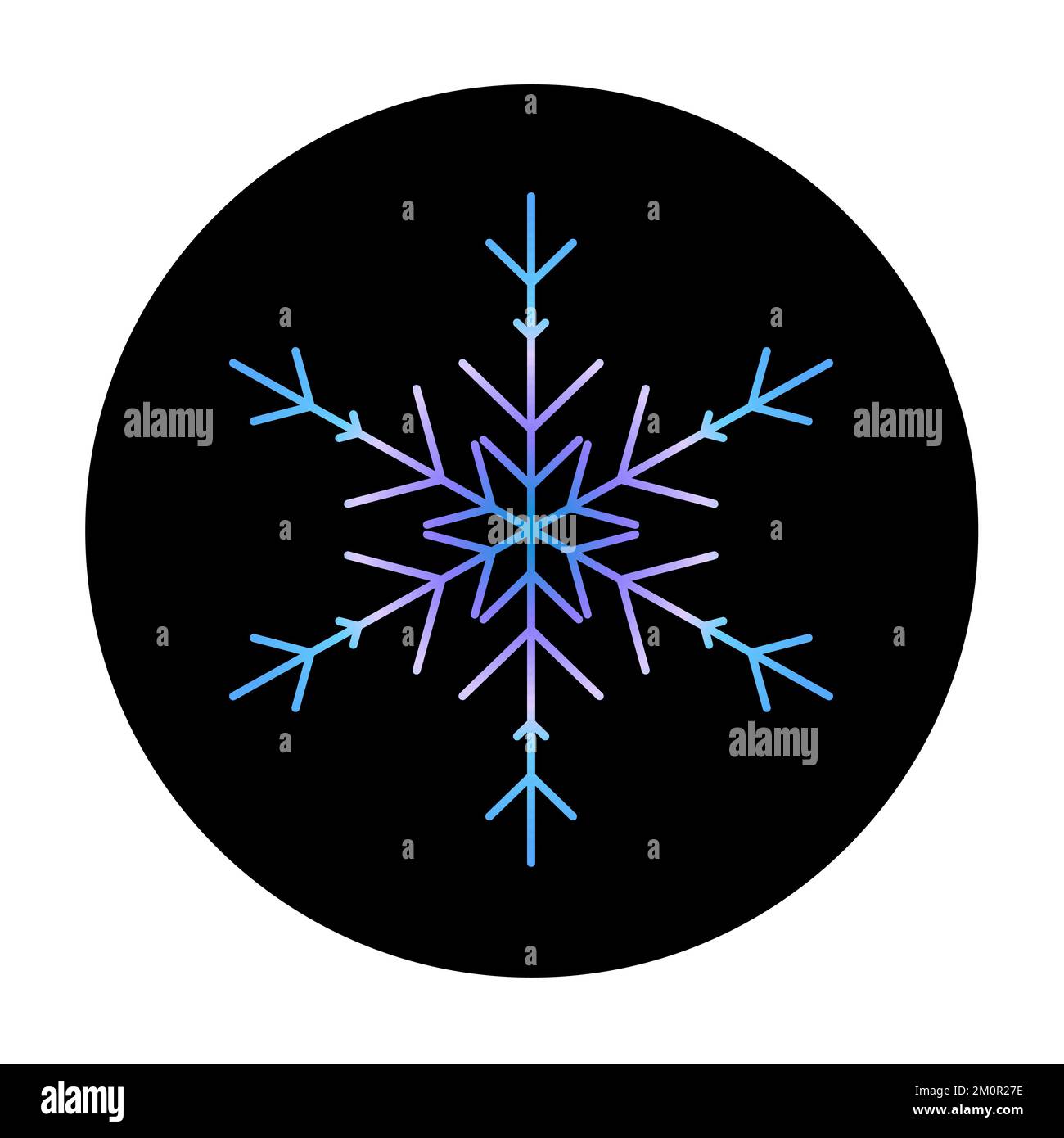 Vector blue snowflake at round background icon. illustration for web ...