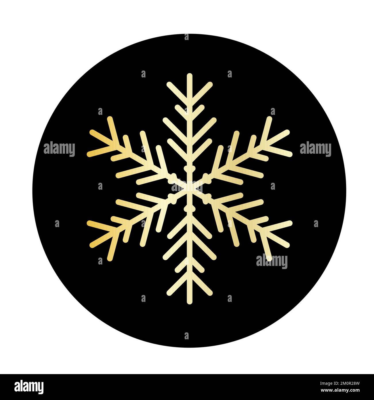 Vector golden snowflake at round background icon. illustration for web ...
