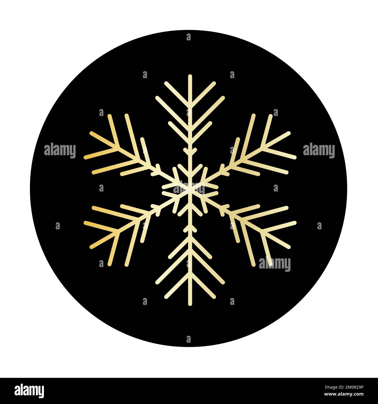 Vector golden snowflake at round background icon. illustration for web ...