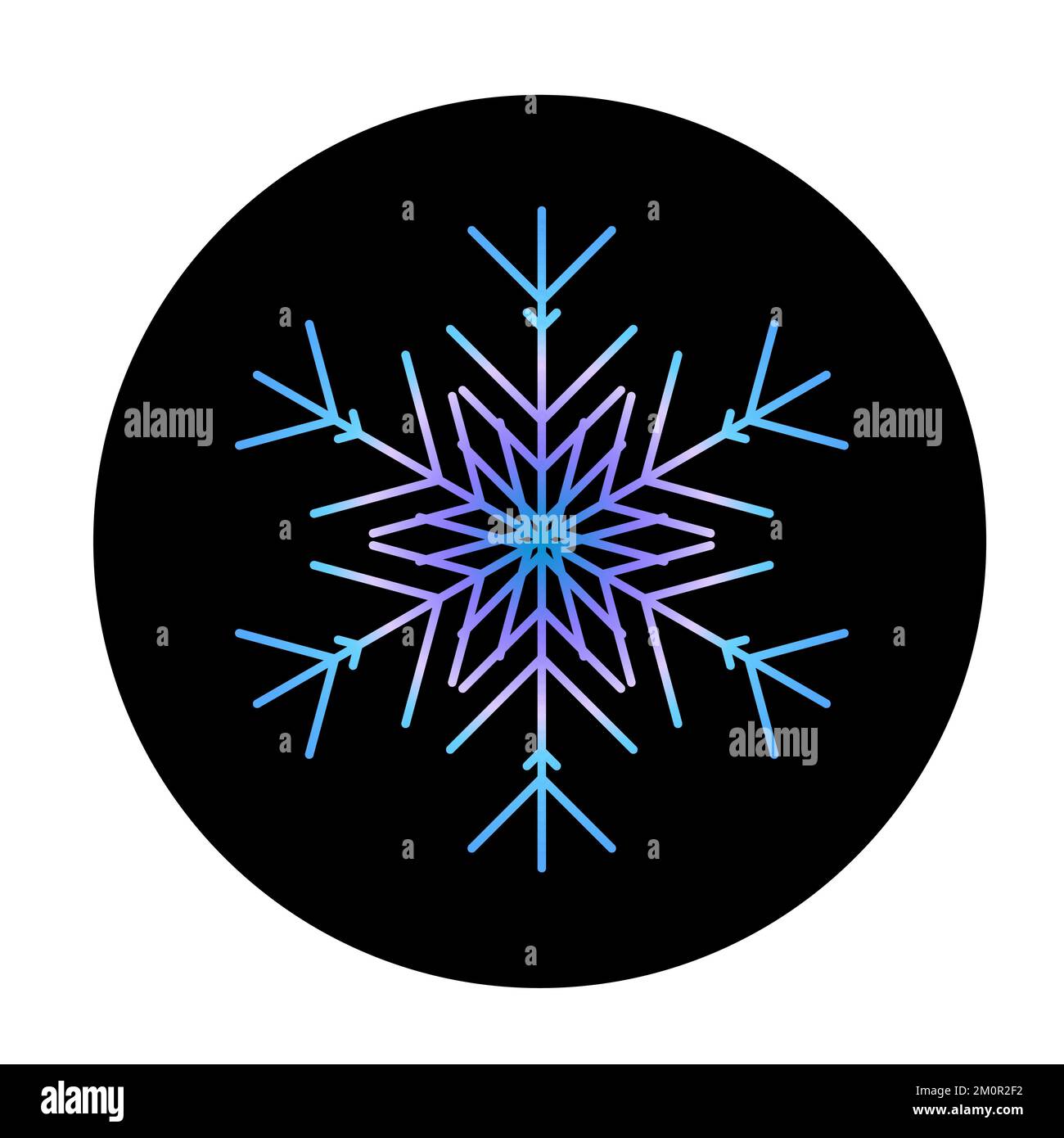 Vector blue snowflake at round background icon. illustration for web ...