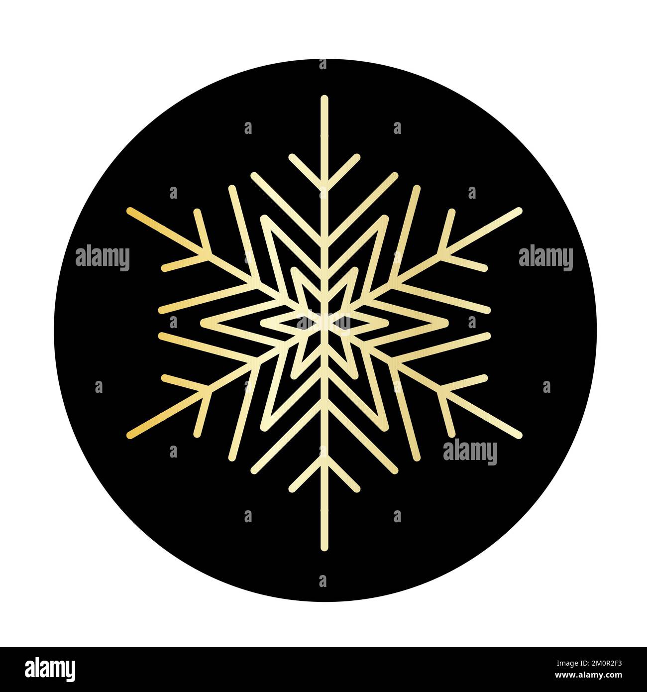 Vector golden snowflake at round background icon. illustration for web ...
