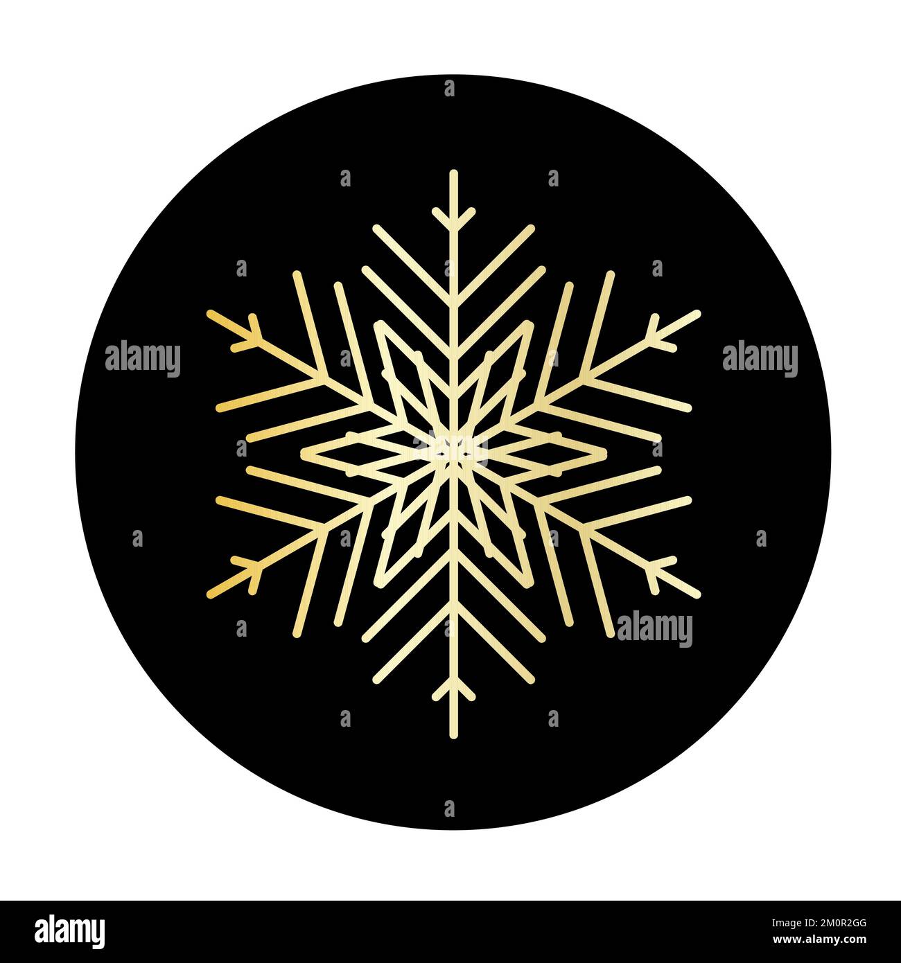 Vector golden snowflake at round background icon. illustration for web ...