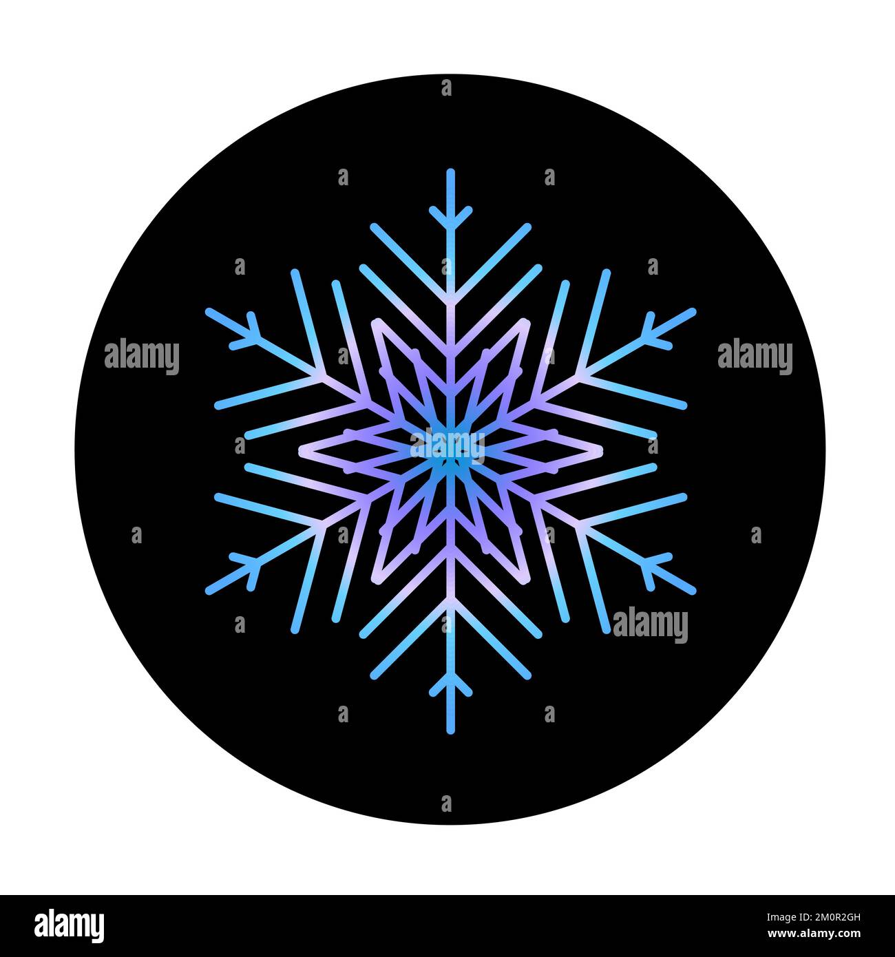 Vector blue snowflake at round background icon. illustration for web ...