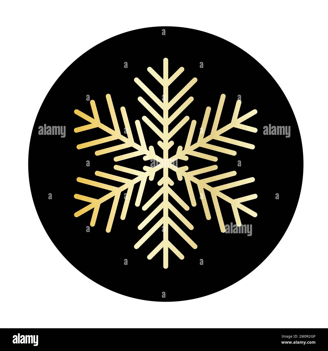 Vector golden snowflake at round background icon. illustration for web ...