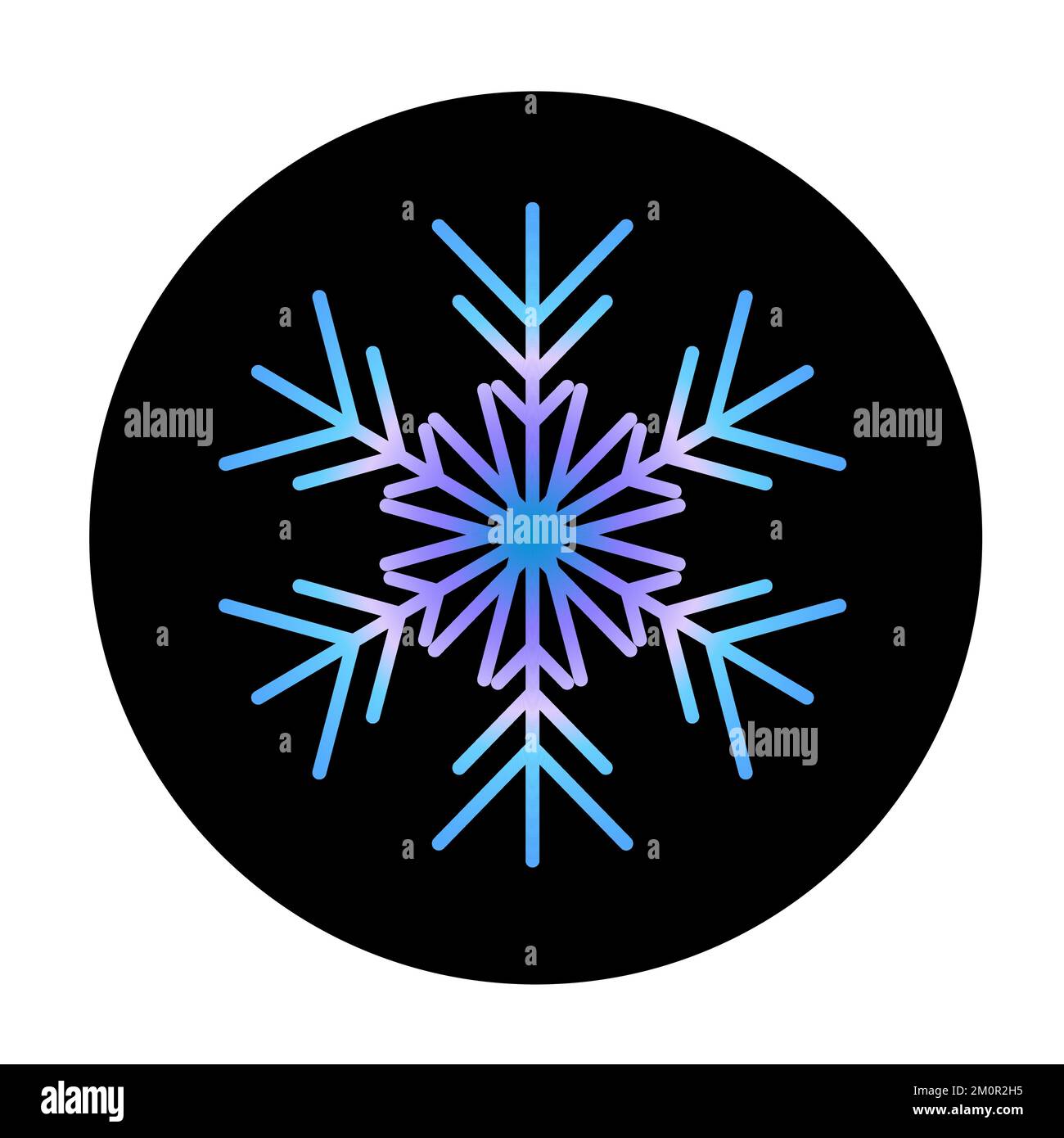 Vector blue snowflake at round background icon. illustration for web ...