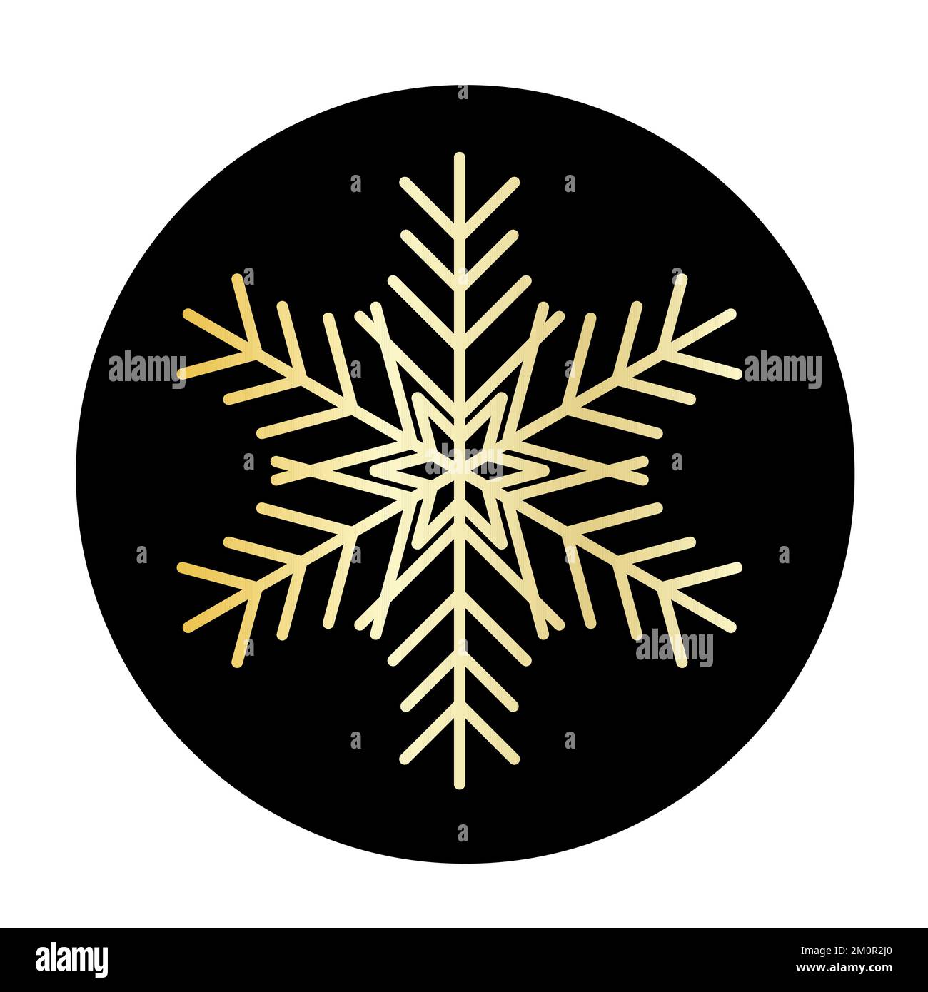 Vector golden snowflake at round background icon. illustration for web ...