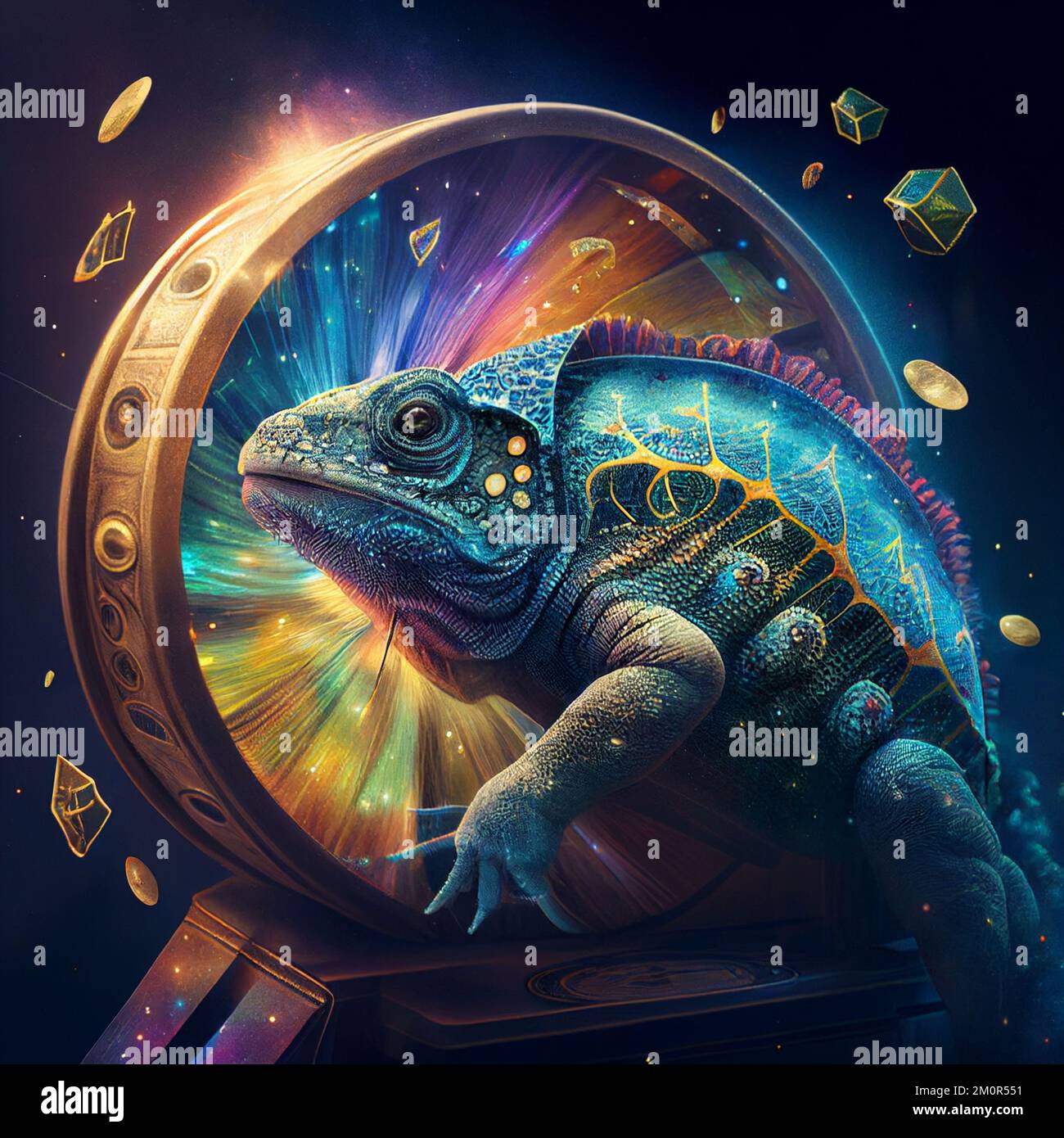 Casino Spirit Animals, roulette wheel with a hint of the Dreamcatcher for good luck and fortune at the casino Stock Photo