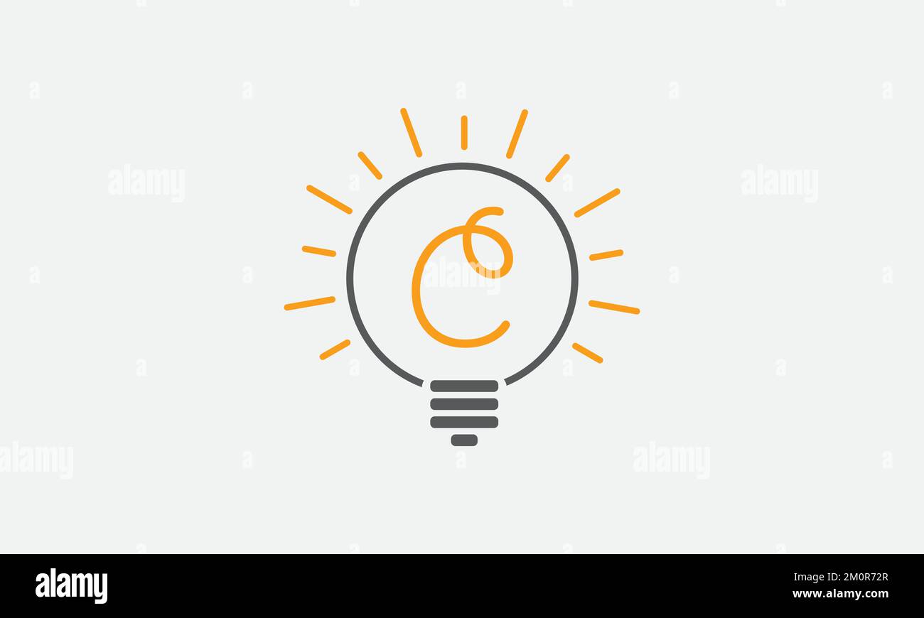 Electricity light logo and Electricity fiber logo with lighting bulb letter vector design and online bulb vector logo. Idea bulb symbol Stock Vector