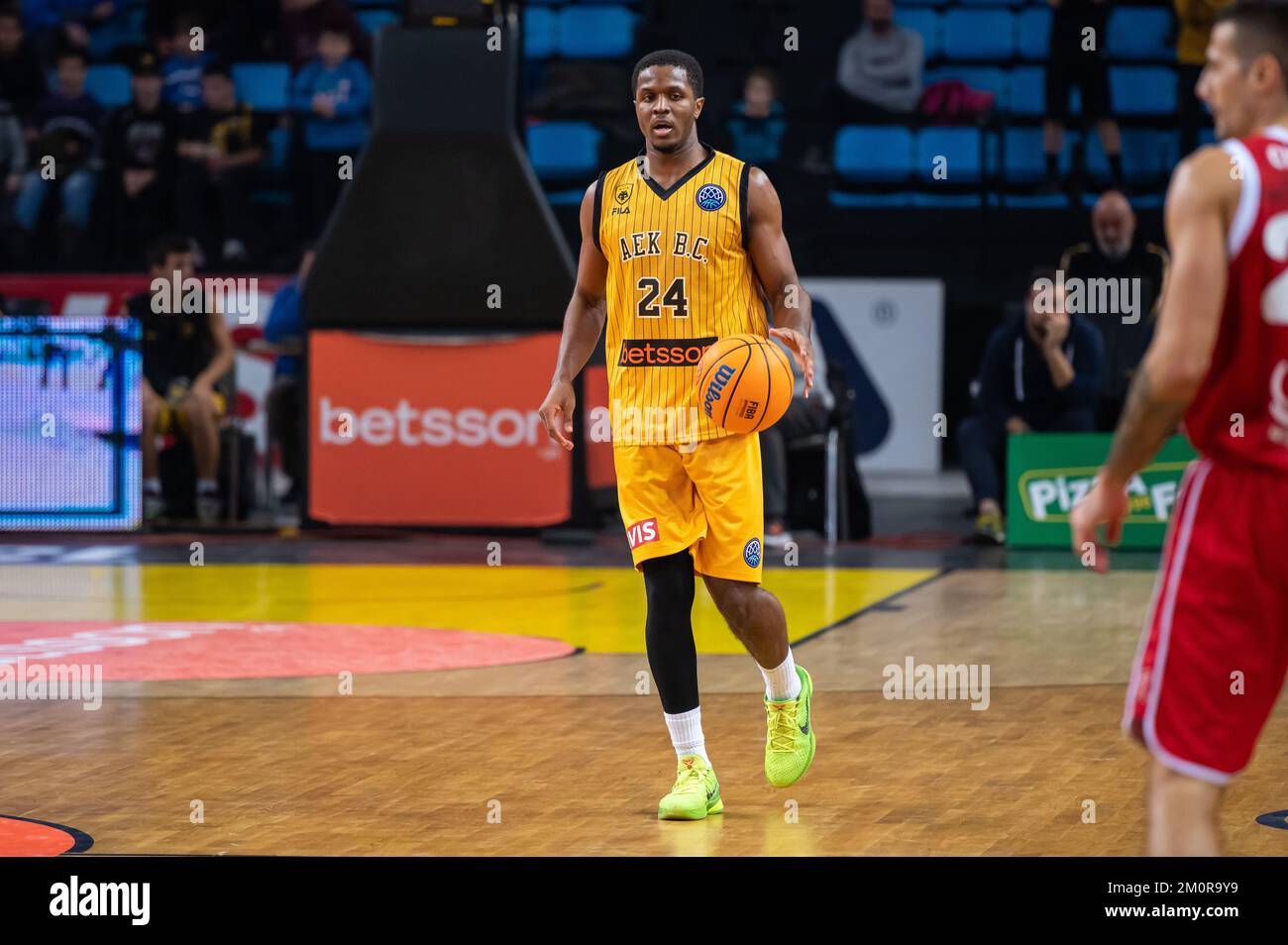 Athens, Lombardy, Greece. 7th Dec, 2022. 24 WILLIAMS KENNY.of AEK Athens BC  during the Basketball Champions League, Gameday 5, match between AEK Athens  BC and UNAHOTELS Reggio Emilia at Ano Liossia Olympic