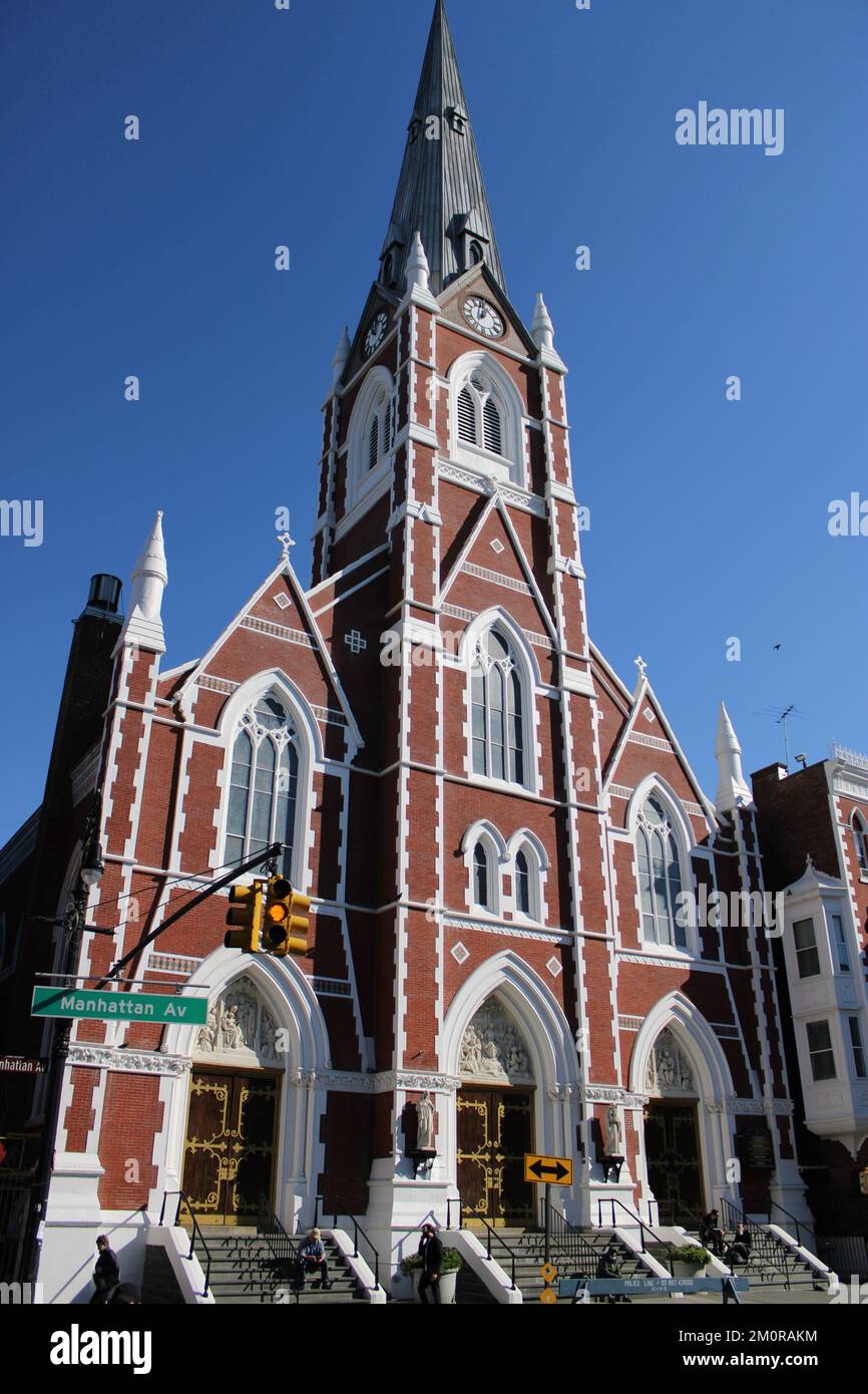 Picture of St. Anthony of Padua church in Greenpoint. Stock Photo