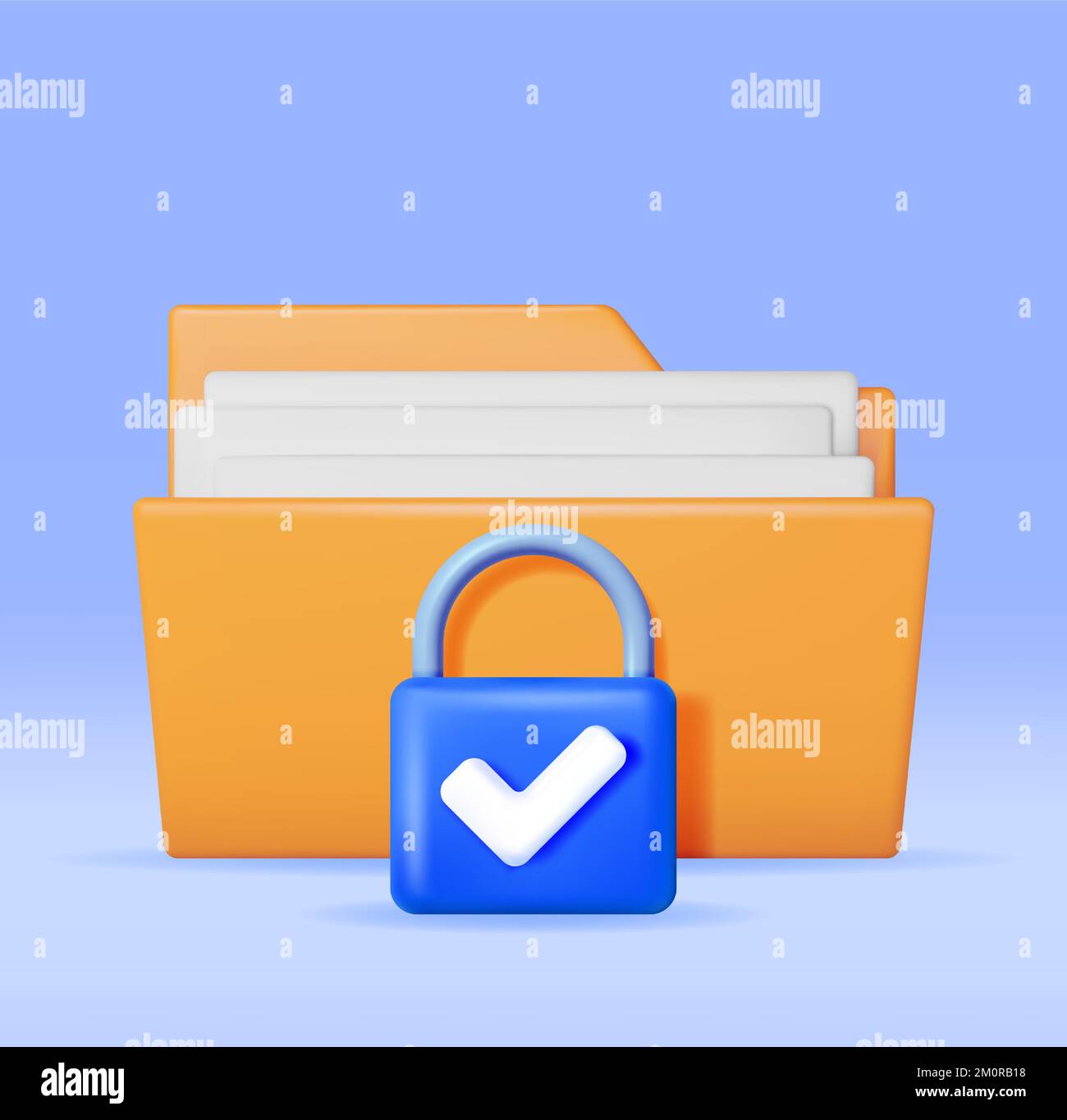 3D Document Folder with Padlock Stock Vector Image & Art - Alamy