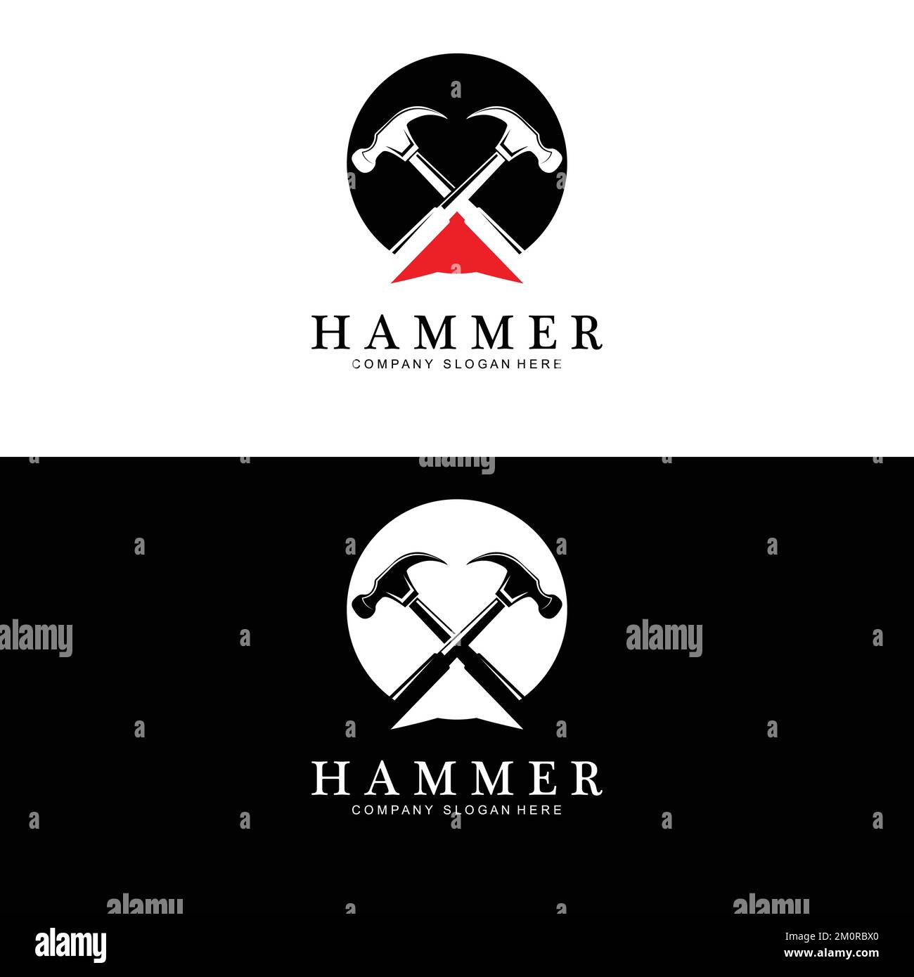 hammer, building construction tools and judge logo vector icon, vintage