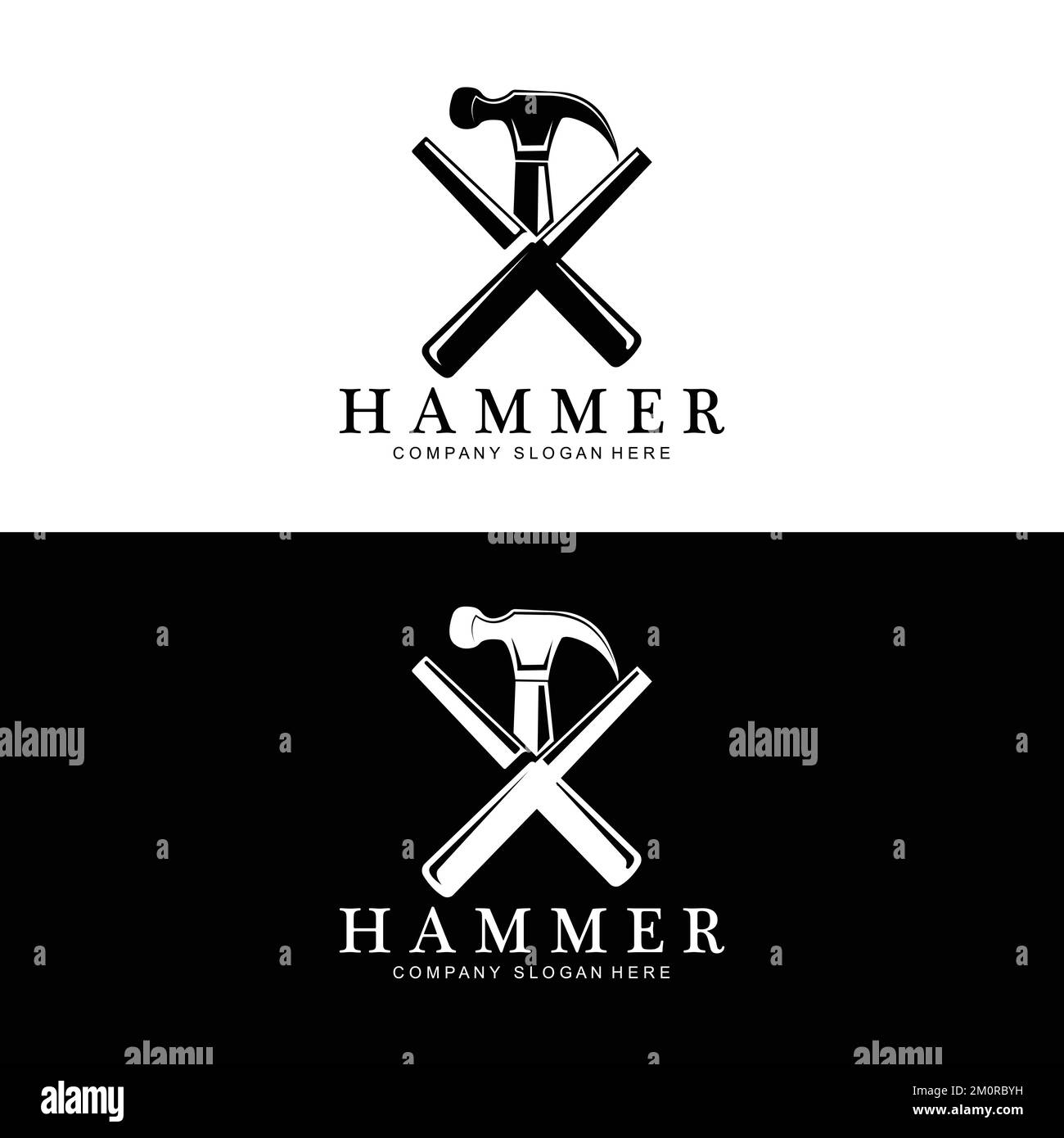 hammer, building construction tools and judge logo vector icon, vintage