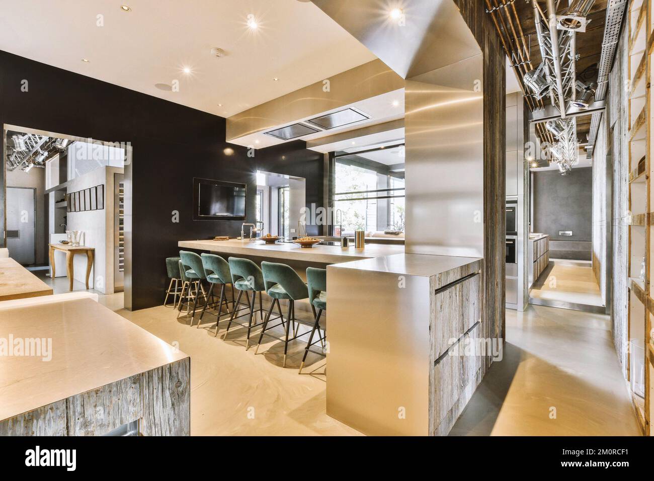 Contemporary minimalist style interior design of light studio apartment ...