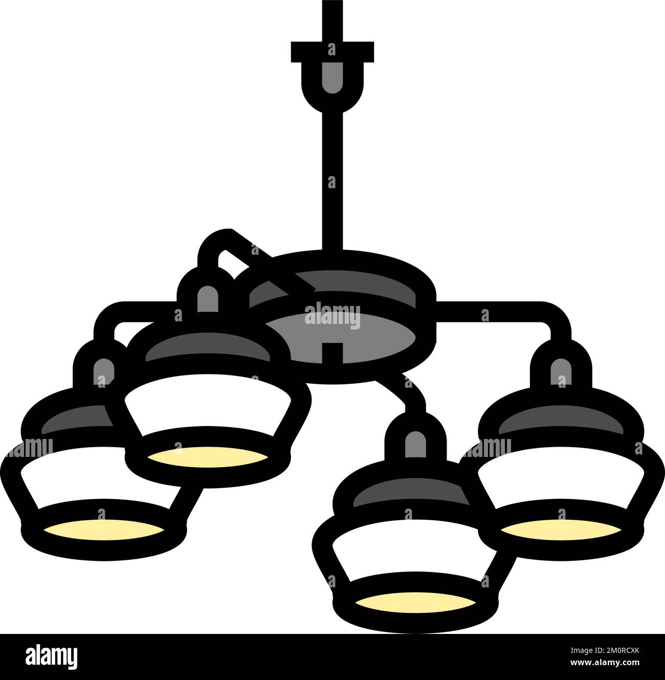hanging lamp ceiling color icon vector illustration Stock Vector Image ...