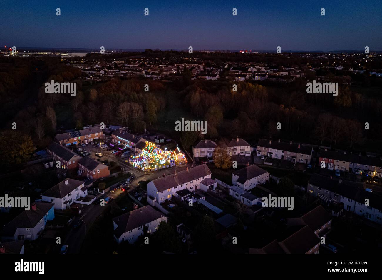 A view looking out over Bristol and towards the Severn Estuary shows
