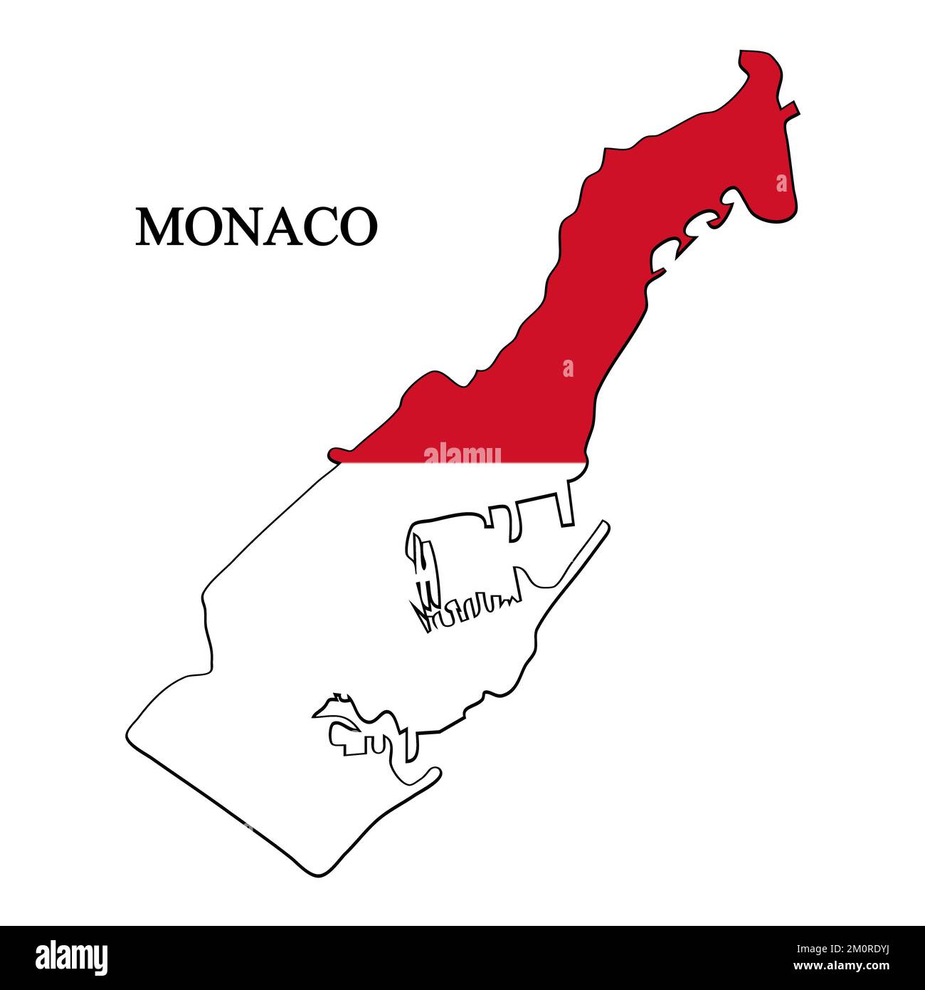 Monaco map vector illustration. Global economy. Famous country. Western Europe. Europe. Stock Vector