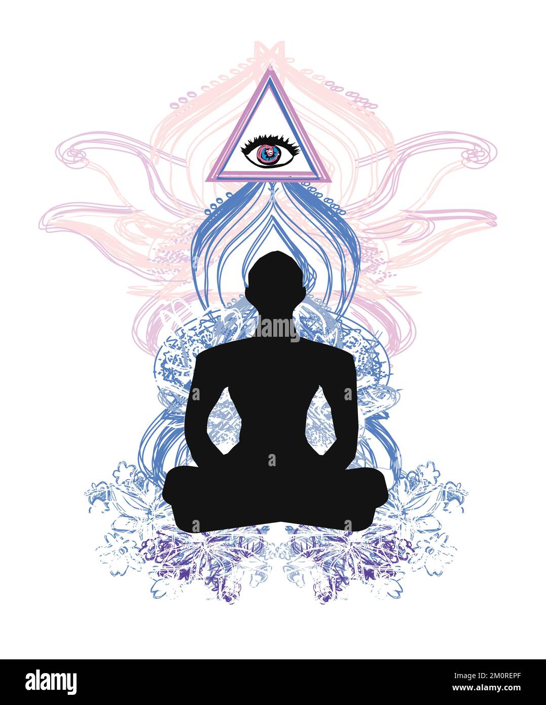 Man with third eye, psychic supernatural senses Stock Vector