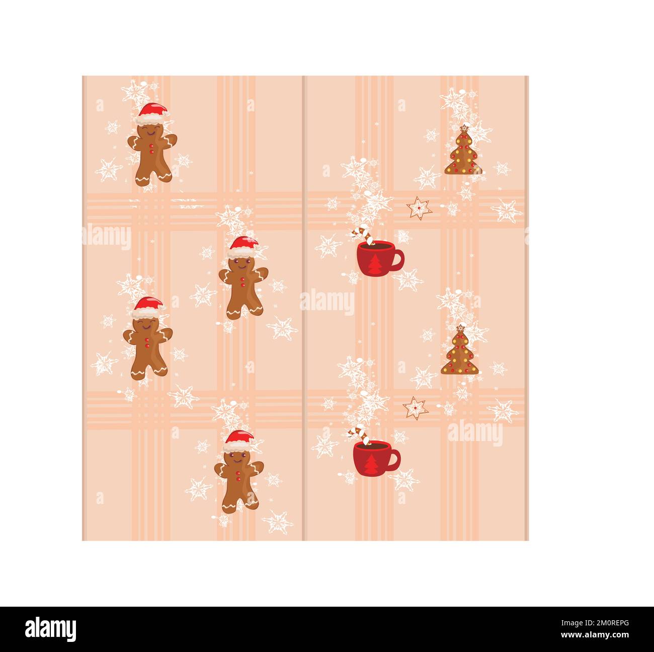 Christmas seamless pattern set with gingerbread cookies Stock Vector