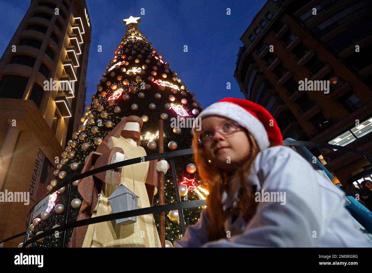 Beirut, Lebanon. 7th Dec, 2022. A girl takes part in an event to