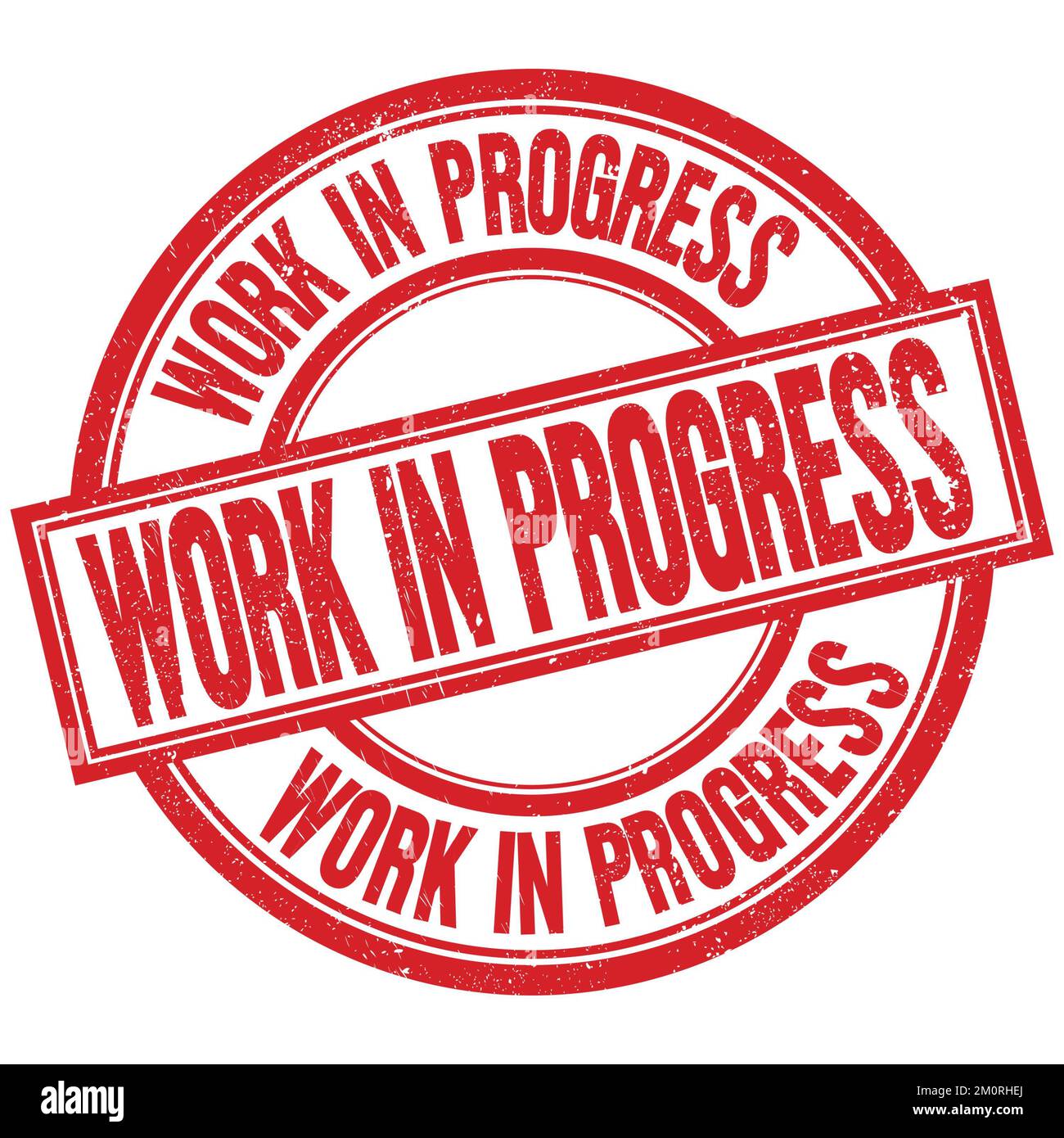 WORK IN PROGRESS text written word on red round stamp sign Stock Photo ...