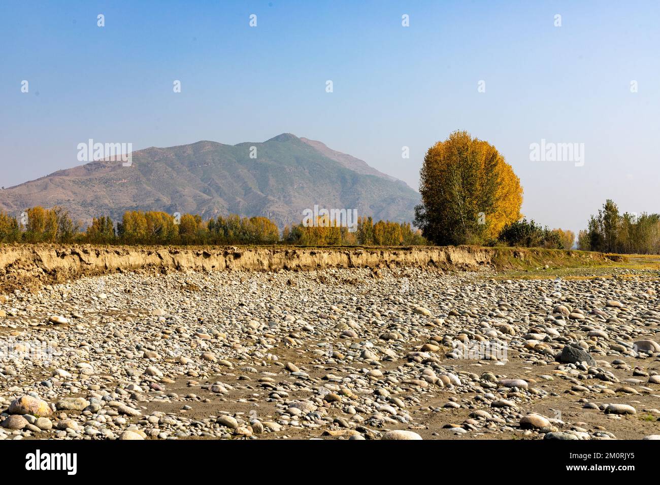 Thousands of acres of agricultural land washed away from flooding and soil erosion due to climate change and global warming Stock Photo