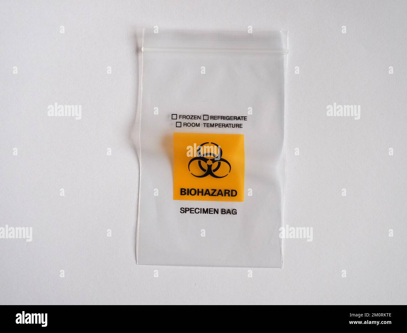 Biohazard specimen bag for disposal of covid test kit Stock Photo Alamy