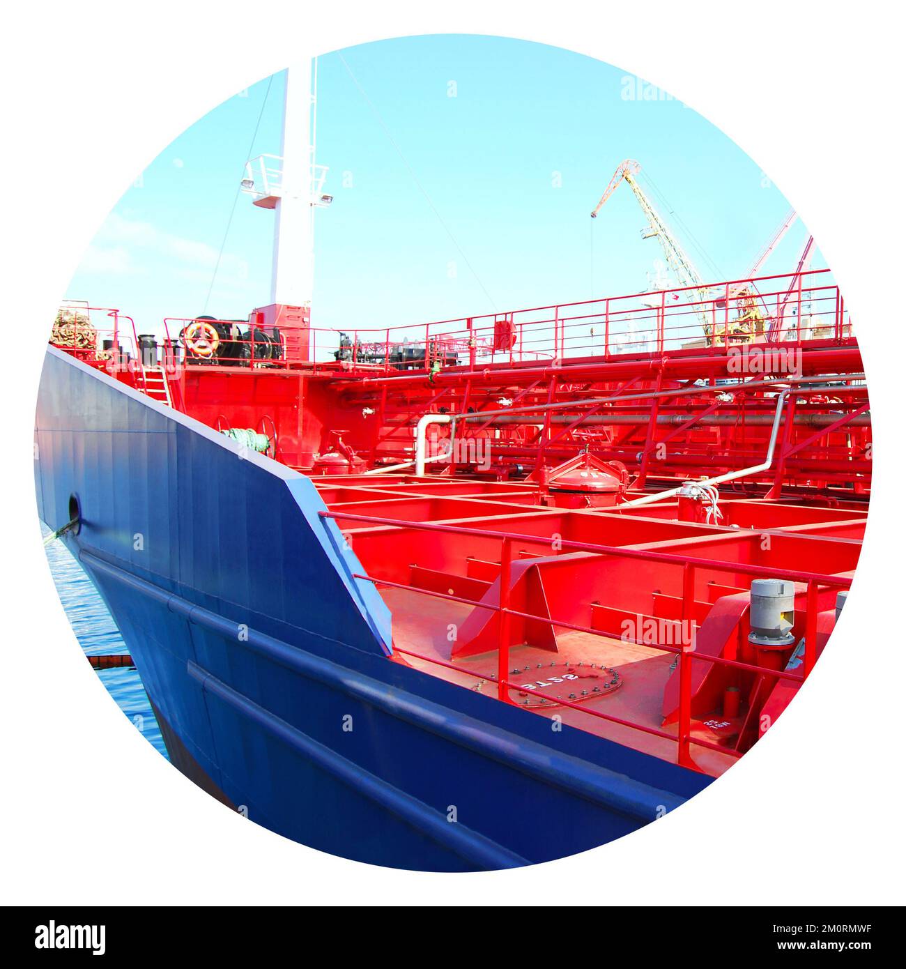 Big tonnage steel ship is under construction in shipyard, shipbuilding continues Stock Photo