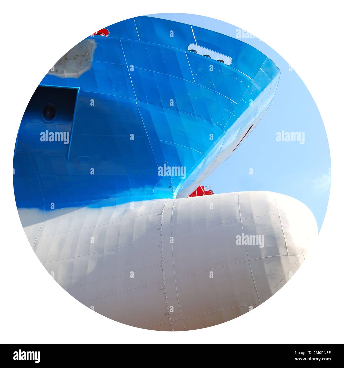Big tonnage steel ship is under construction in shipyard, shipbuilding continues Stock Photo