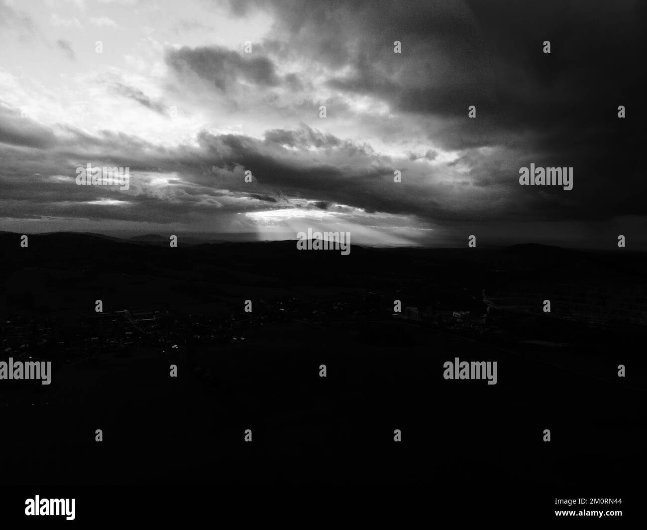 Drone night view Black and White Stock Photos & Images - Alamy