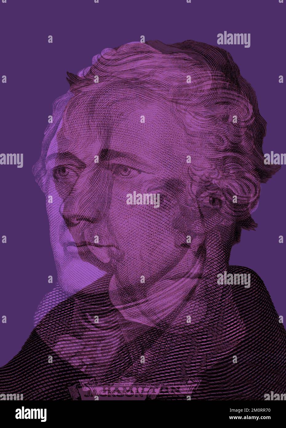 Double exposure of portrait of U.S. presidents Andrew Jackson and