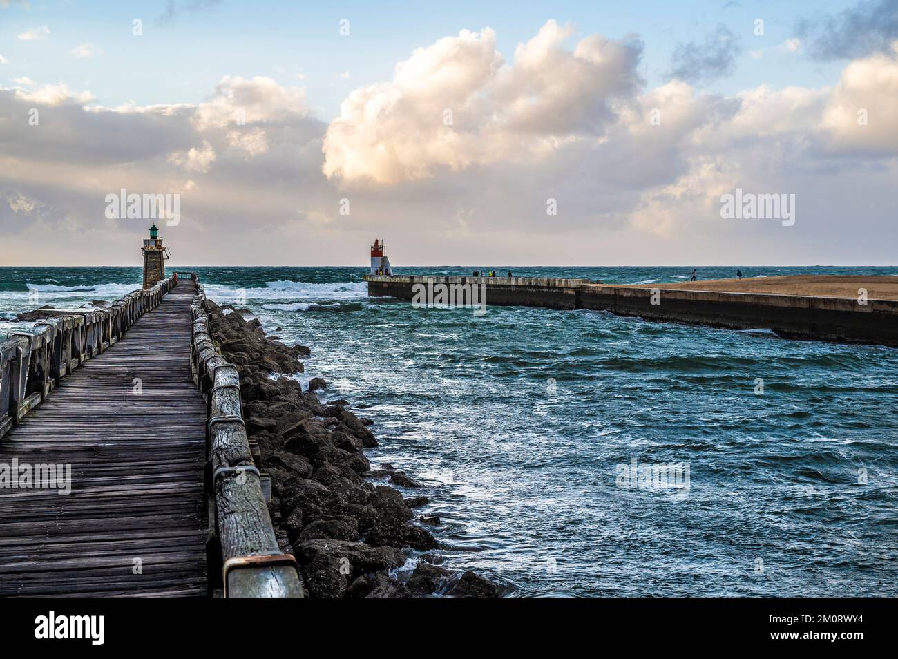 L'Estacade de Capbreton at Capbreton, Departement Landes, France Stock Photo