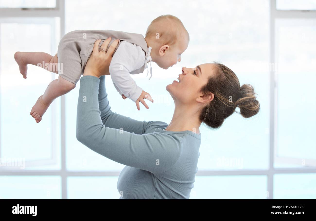 Now is the rest of our lives. a young mother bonding with her adorable baby boy at home. Stock Photo