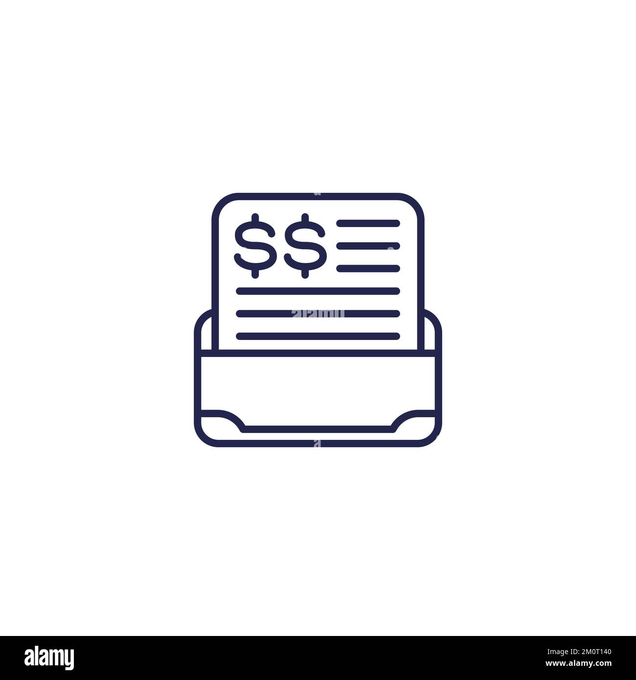 Invoice or paycheck line icon Stock Vector