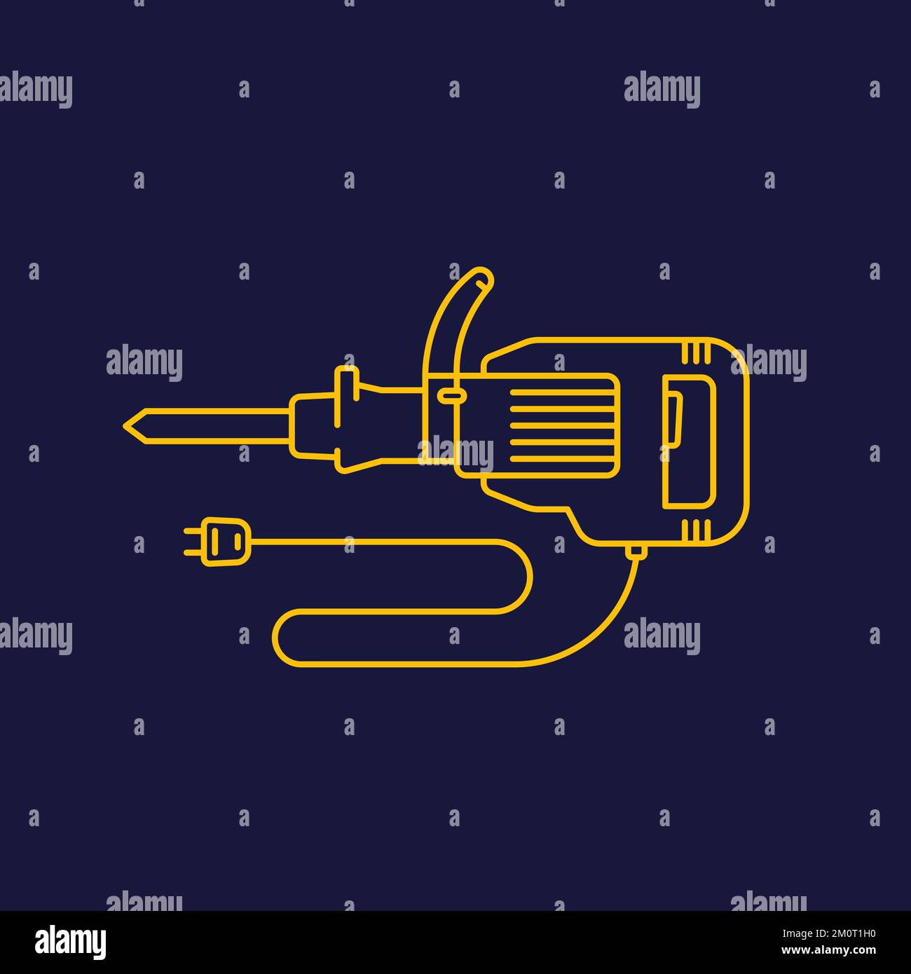 jackhammer line icon, electric power tool vector Stock Vector Image