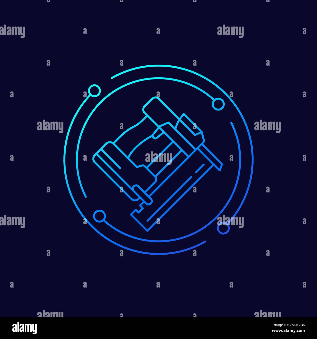 nailer line icon, electric power tool vector Stock Vector