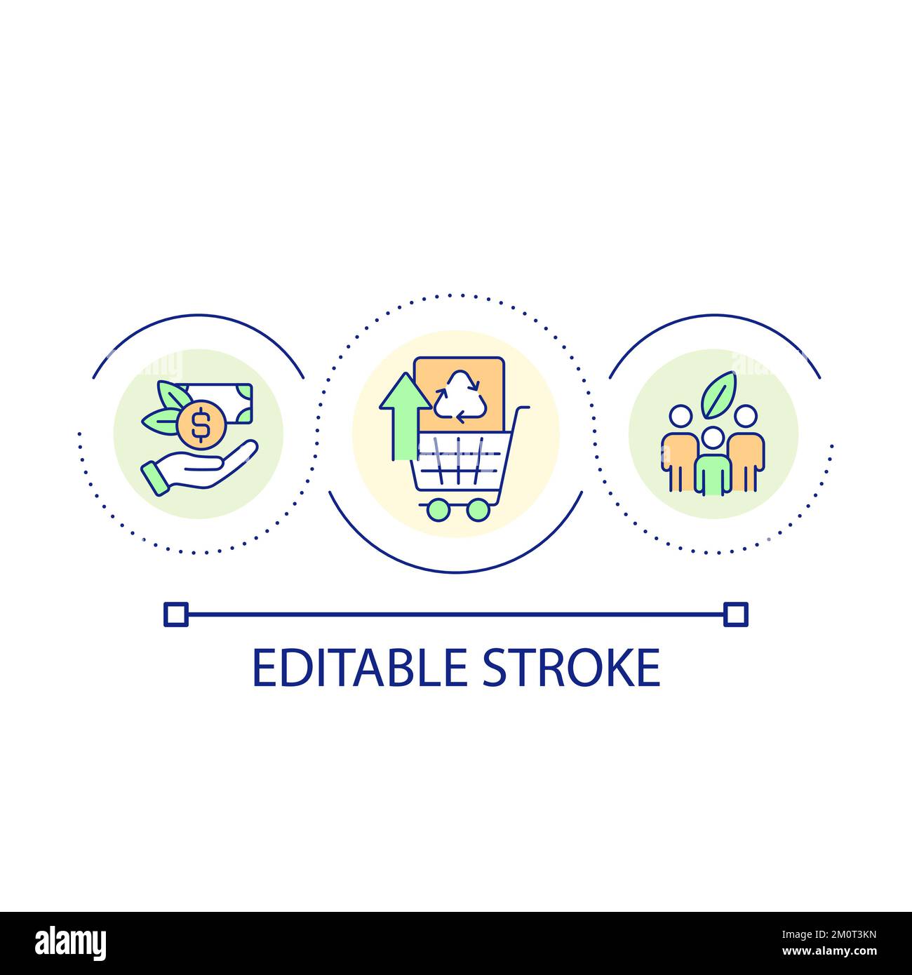 Increase sales loop concept icon Stock Vector