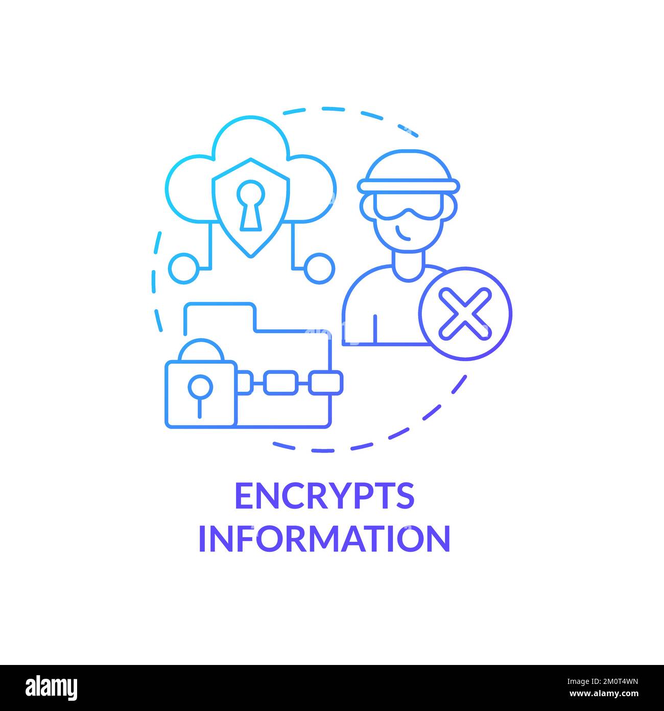 Encrypts information blue gradient concept icon Stock Vector