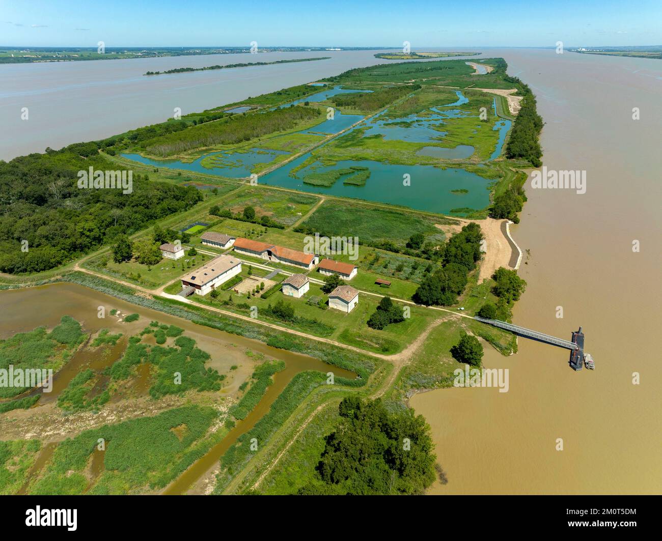 France, Gironde, Gironde estuary, Ile Nouvelle, 6.3 km long between