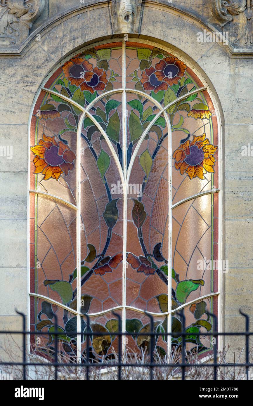 France, Meurthe Et Moselle, Nancy, Art Nouveau Stained Glass Window ...