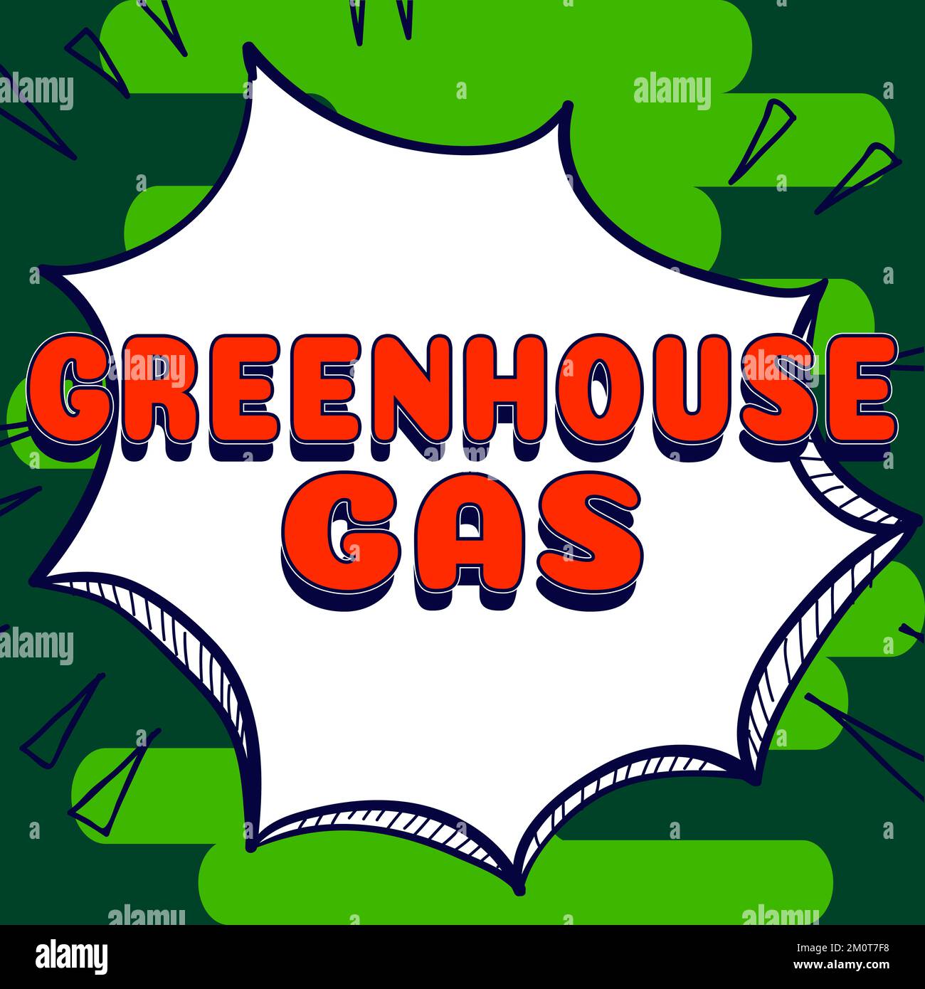 Text caption presenting Greenhouse Gas. Business idea carbon dioxide