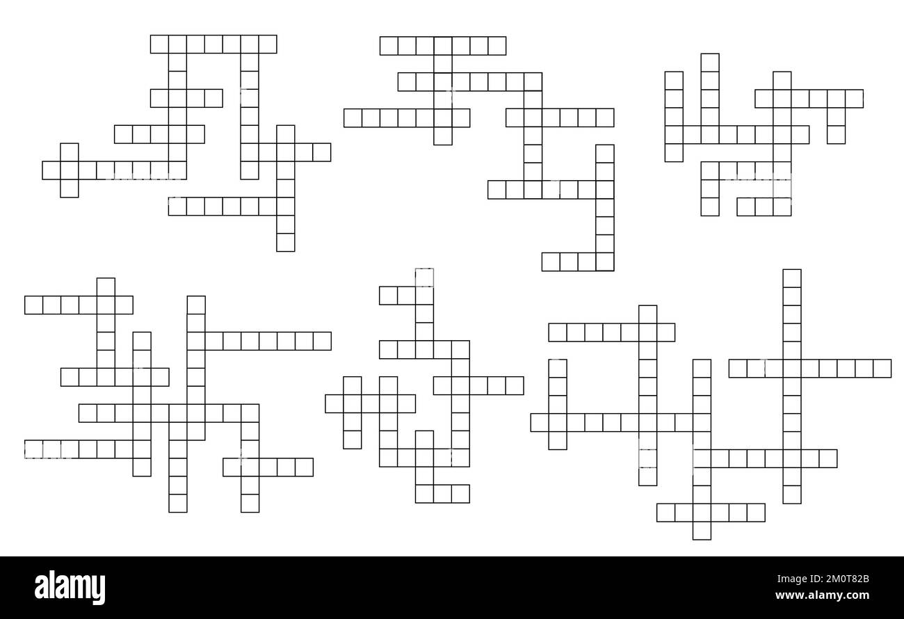 Crossword Puzzle Grid Template Blank Empty Square Cross Words Boxes Vector Layout Newspaper 